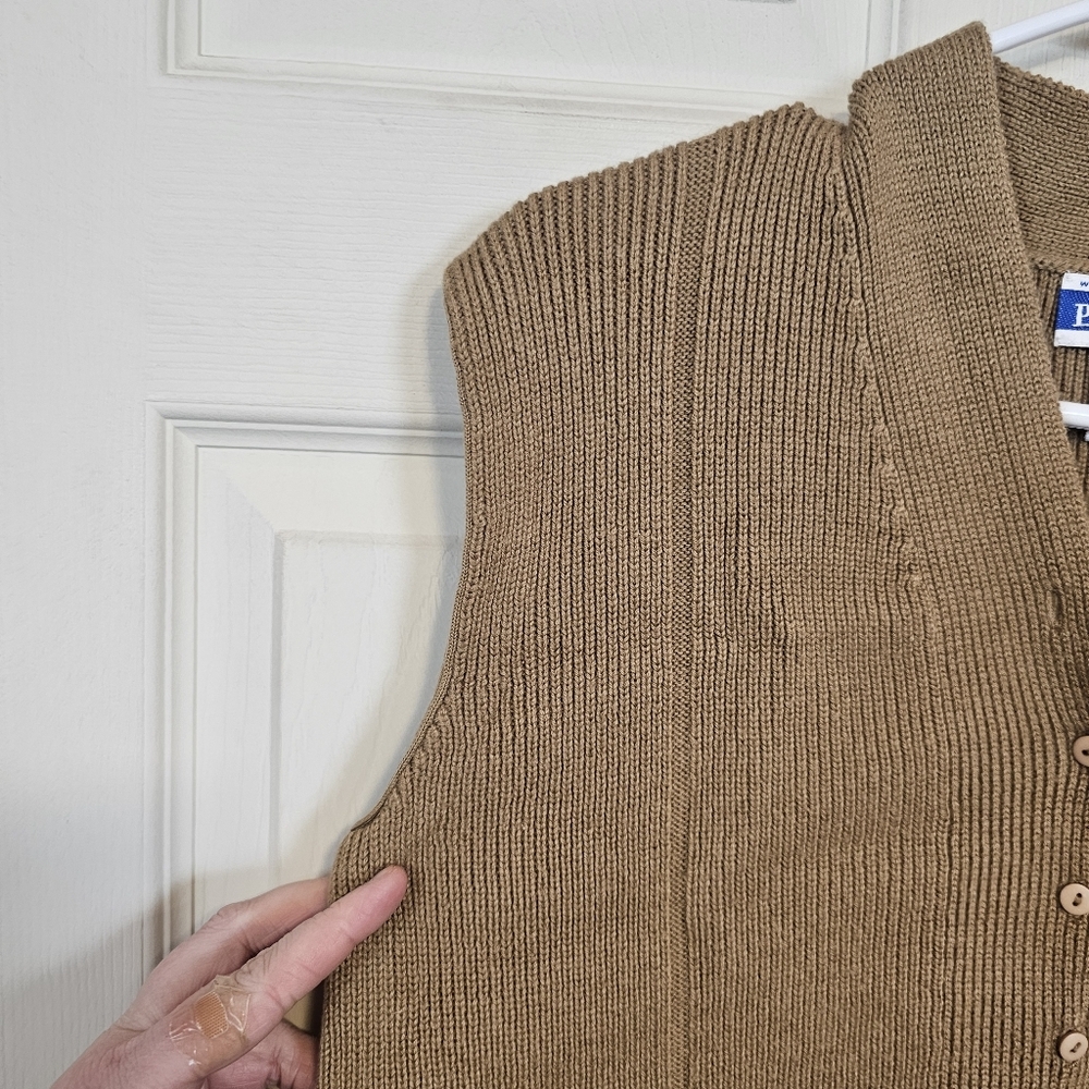 Pendleton 90s Wool Cashmere Sleeveless Sweater Old Money Vest Ribbed - Picture 3 of 5